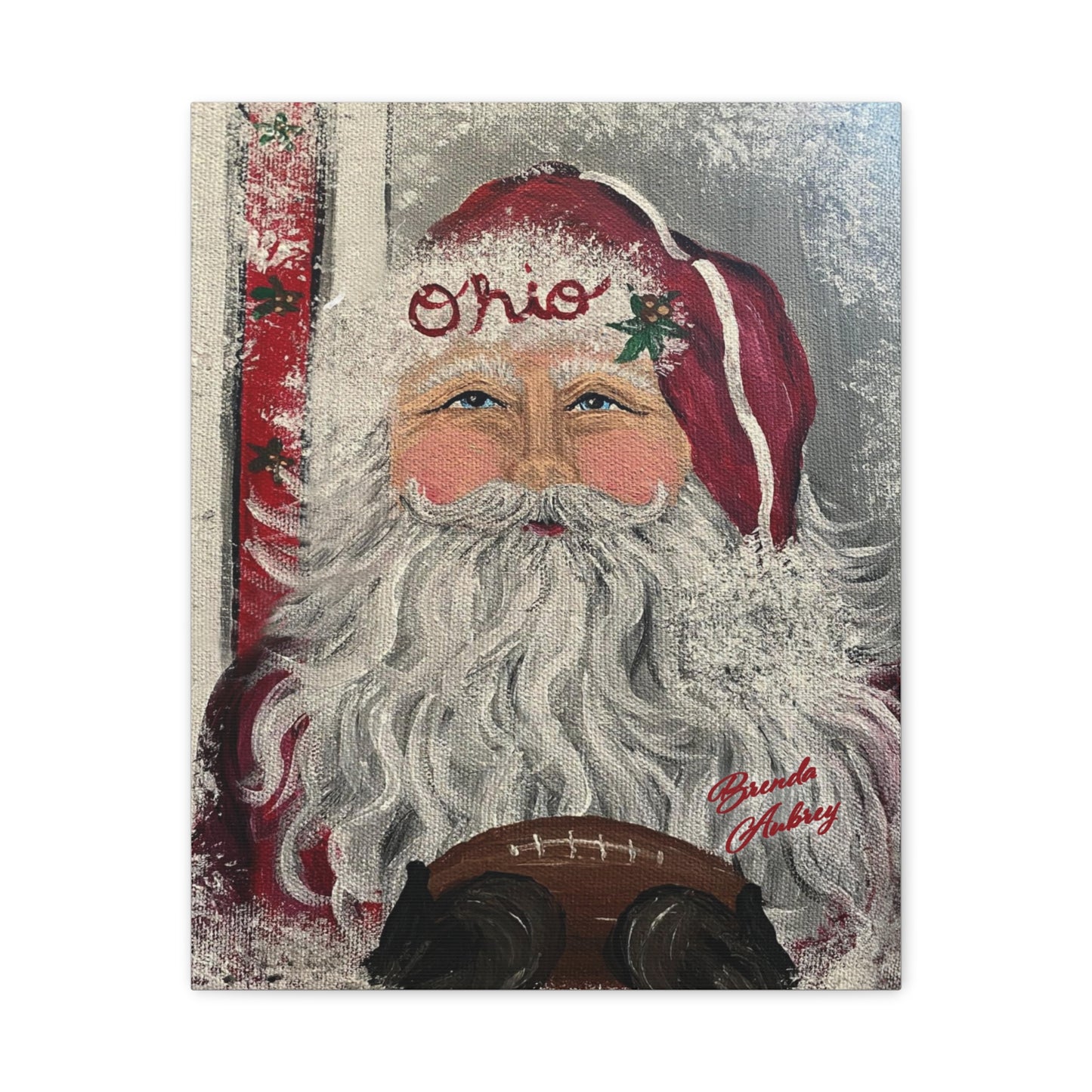 2022 FOOTBALL SANTA (Canvas Print)