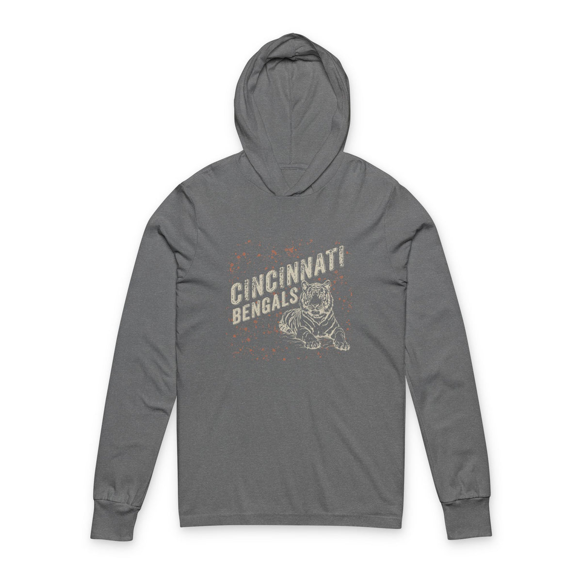Cincinnati Bengals Vintage Tiger Hooded Long Sleeve Tee