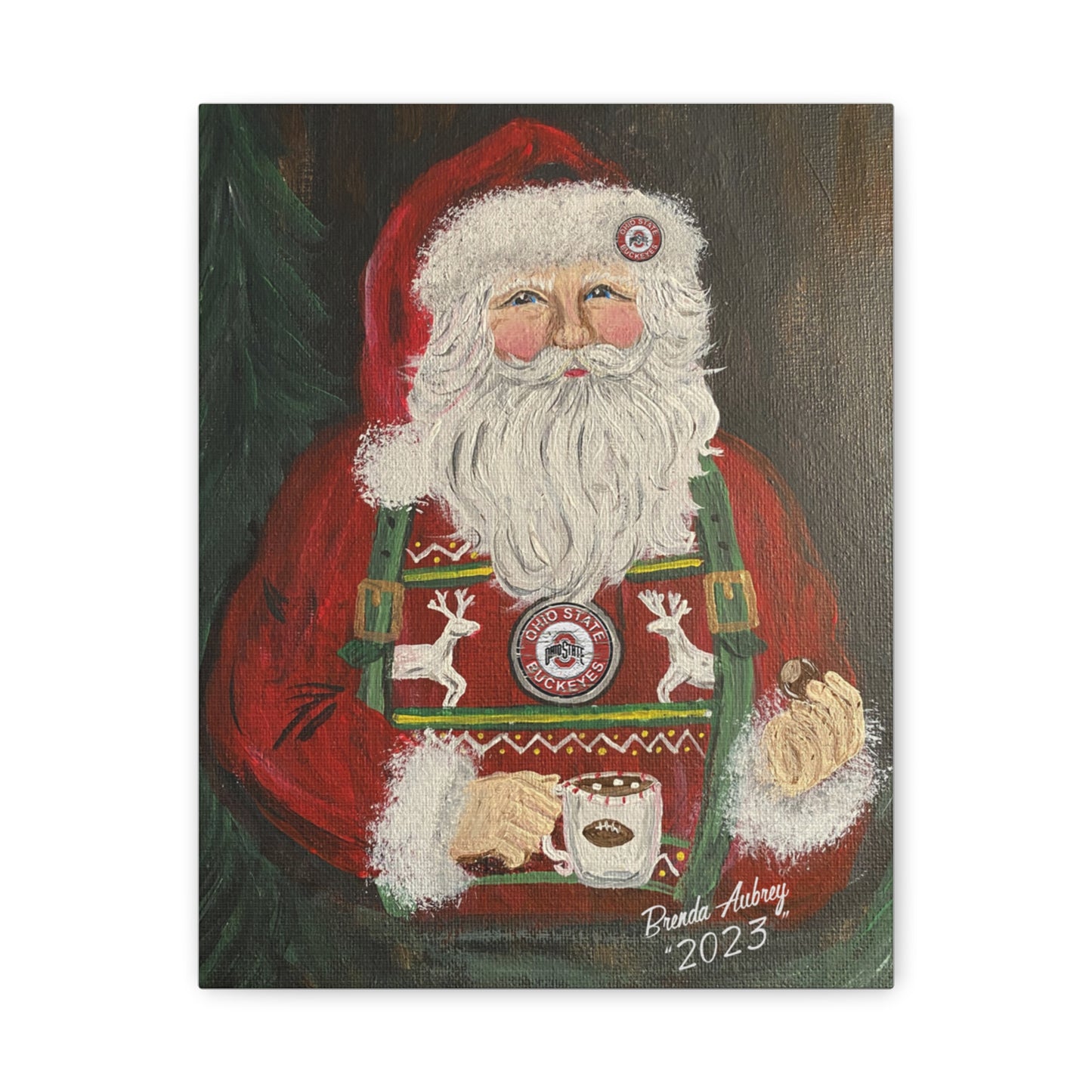 2023 BUCKEYES & SUSPENDERS SANTA (Canvas Print)