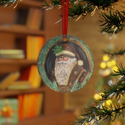 2023 VINTAGE BROWN SANTA (Christmas Ornament)