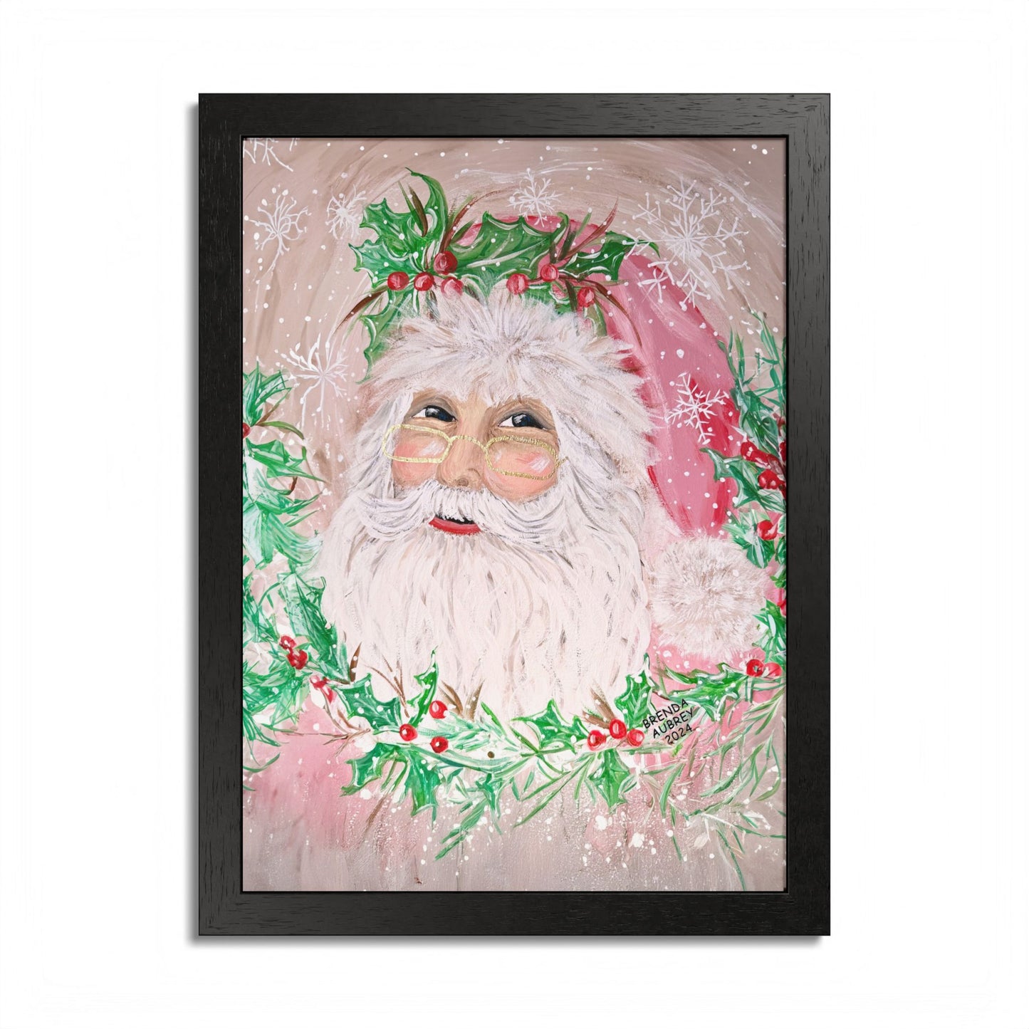 2024 PINK SANTA (Framed Poster Print)
