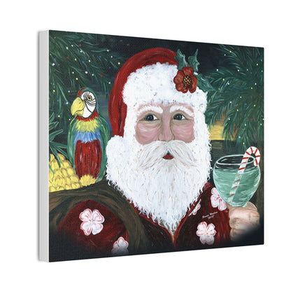 2010 Tropical Santa with Drink, Canvas Print