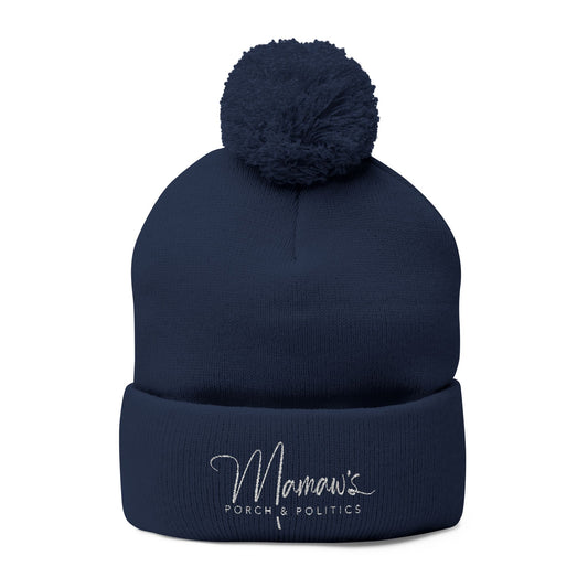 Mamaw's Porch N Politics Cozy Pom-Pom Knit Cap, Winter Beanie