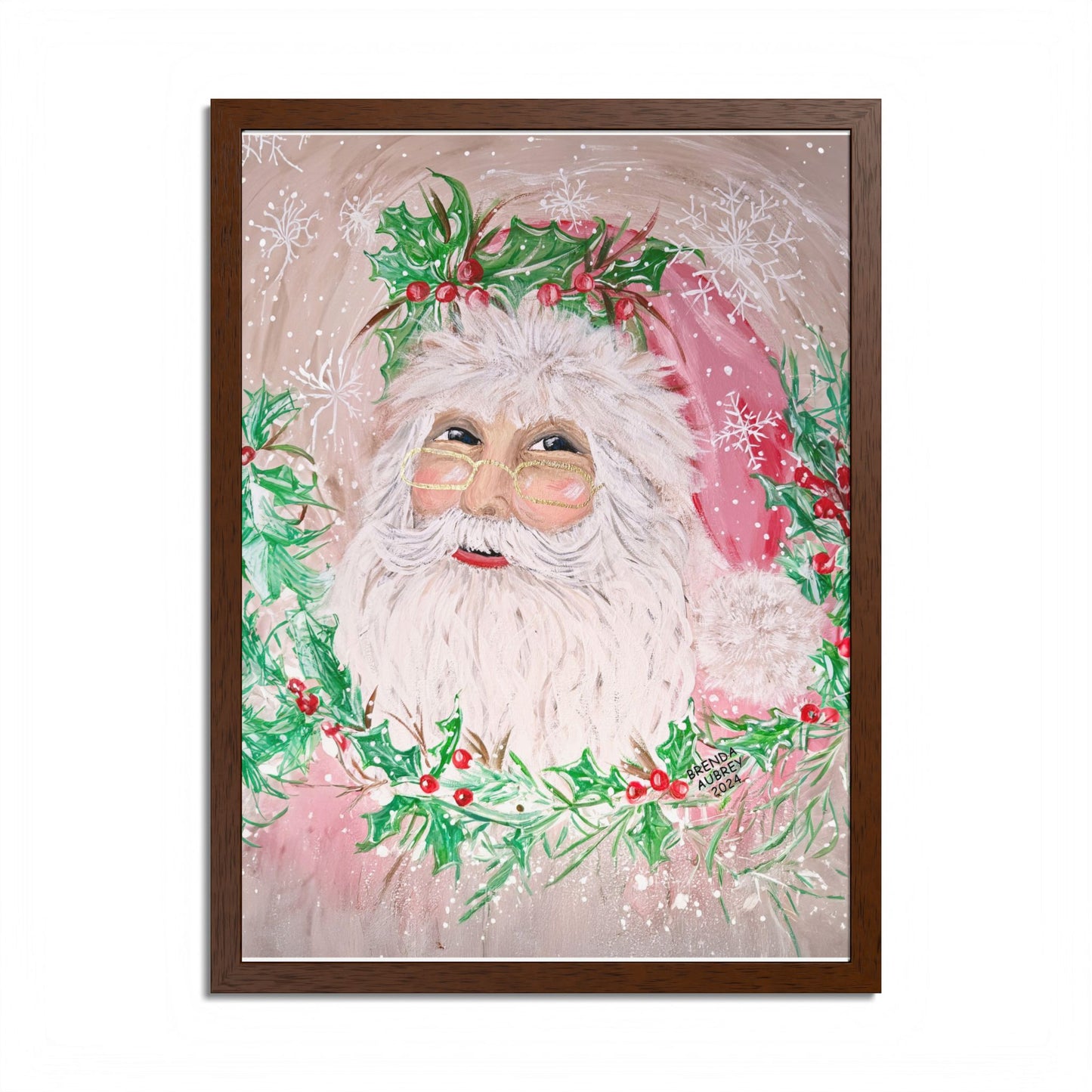 2024 PINK SANTA (Framed Poster Print)