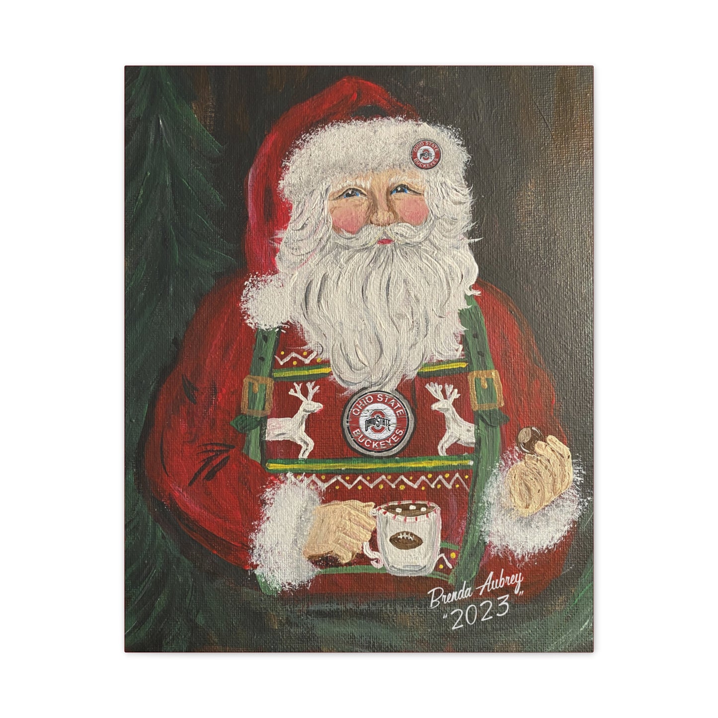2023 Ohio State Santa Vintage Santa Painting