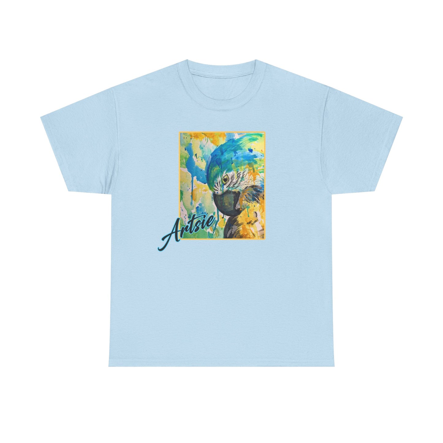 Artsie Color Splash Parrot  Unisex Heavy Cotton Tee