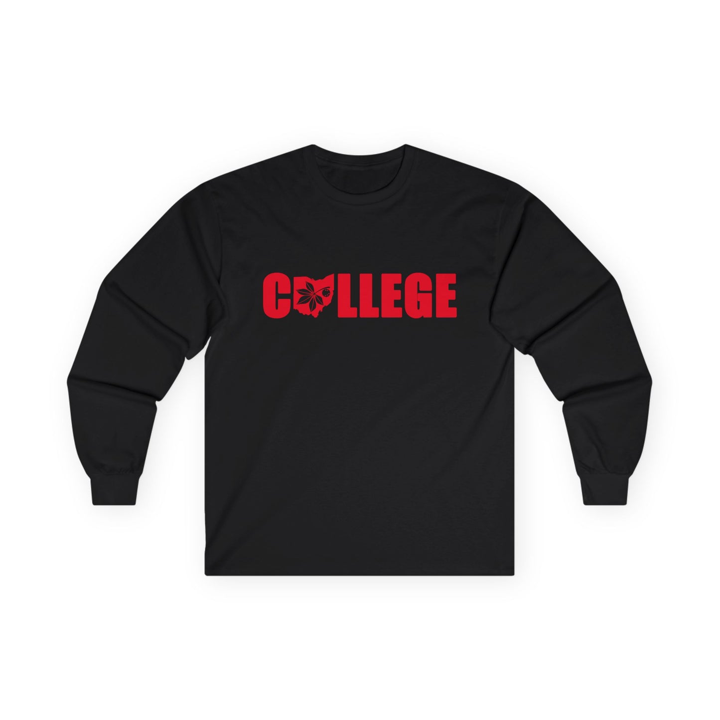 College Buckeye Leaf Long Sleeve Tee
