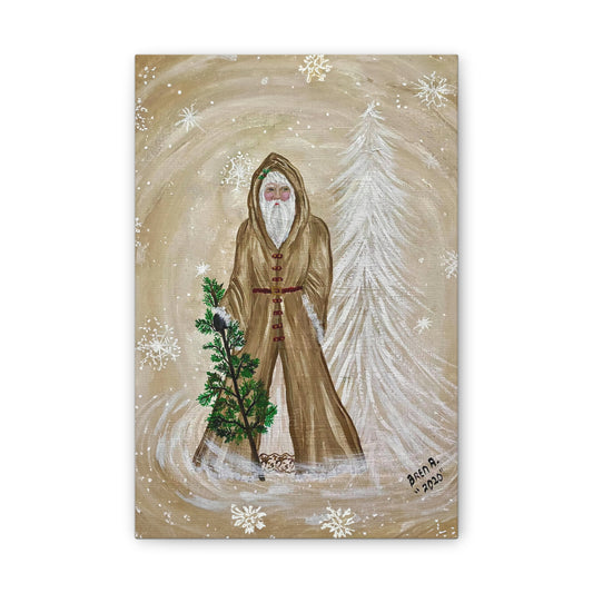 2020 White Snow Storm Santa Canvas Art