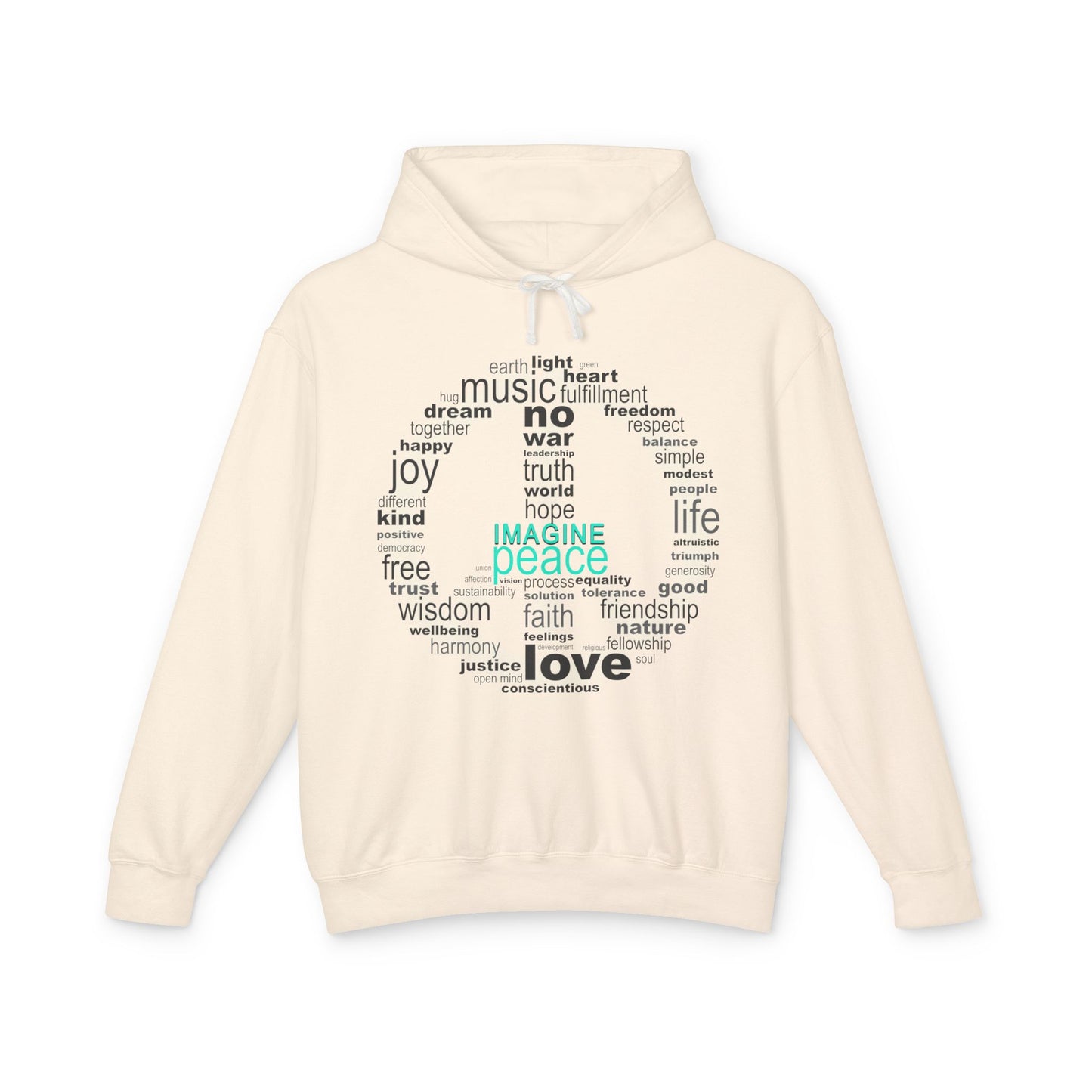 Peace and Love Unisex Lightweight Hoodie