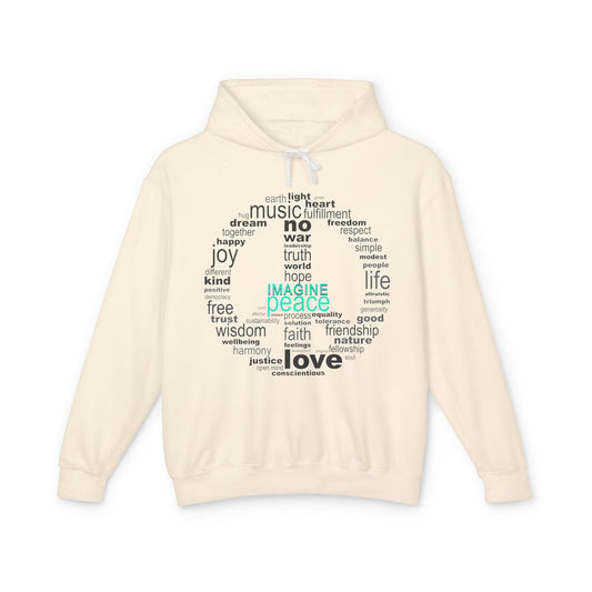 Peace and Love Unisex Lightweight Hoodie