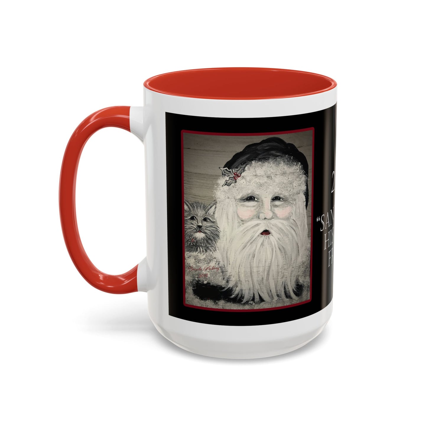 2018 SANTA AND HIS LITTLE FRIEND (Ceramic Mug)