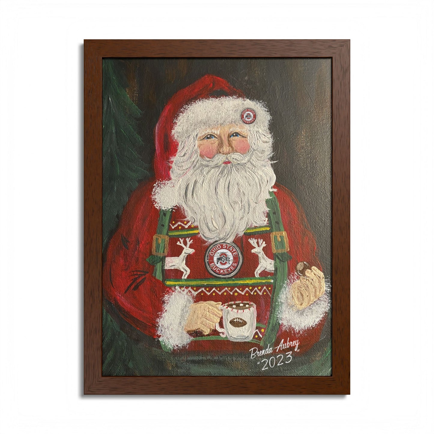 2023 BUCKEYES & SUSPENDERS SANTA (Framed Print)