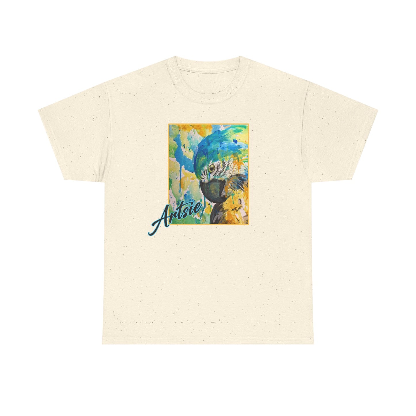Artsie Splash of Color Parrot  Unisex Heavy Cotton Tee