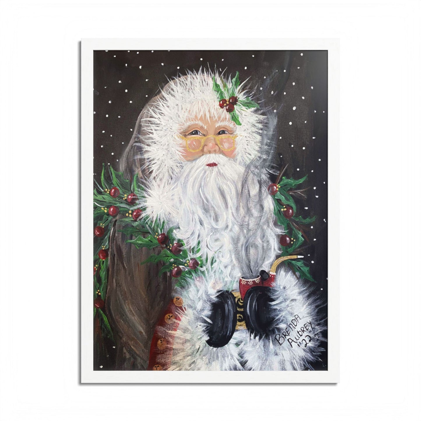 2022 FUZZY SANTA (Framed Print)