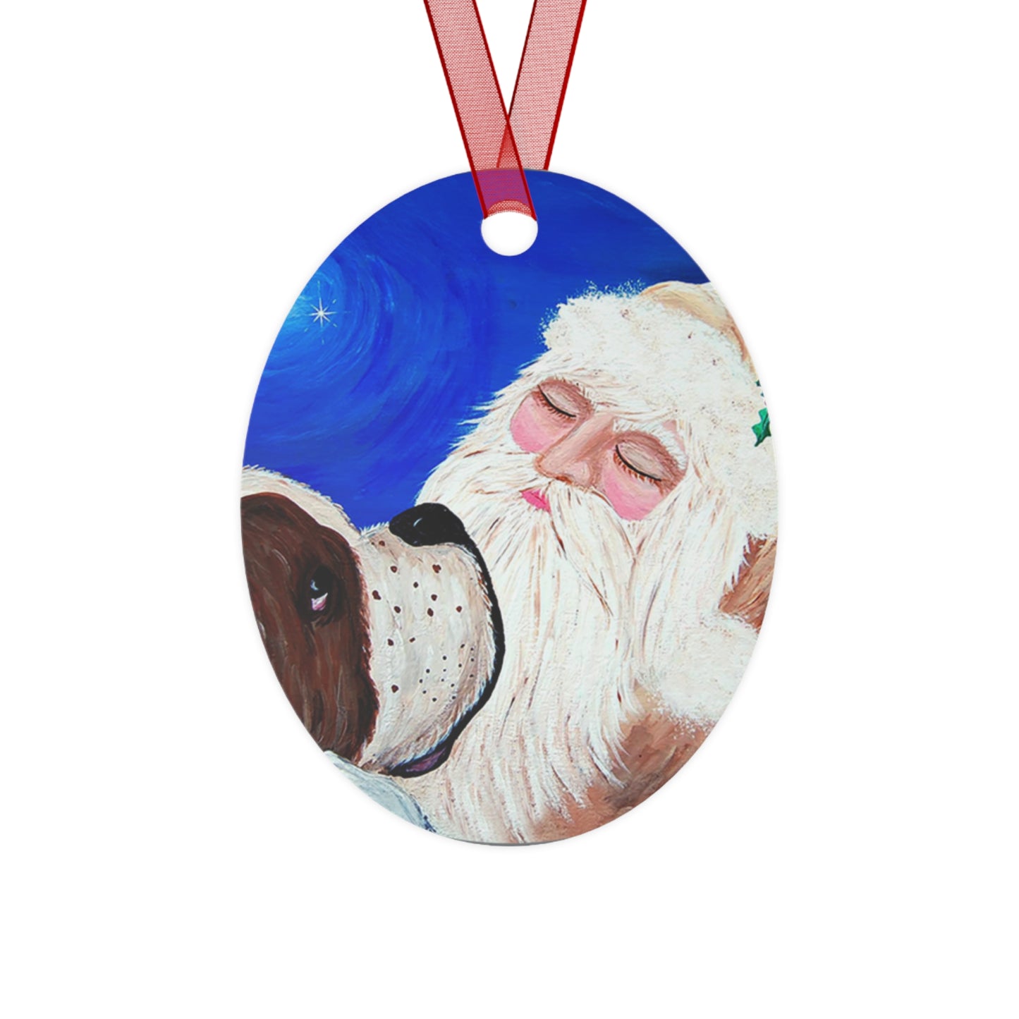 2013 KEEPING AN EYE ON SLEEPING SANTA (Christmas Ornament)