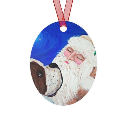 2013 KEEPING AN EYE ON SLEEPING SANTA (Christmas Ornament)