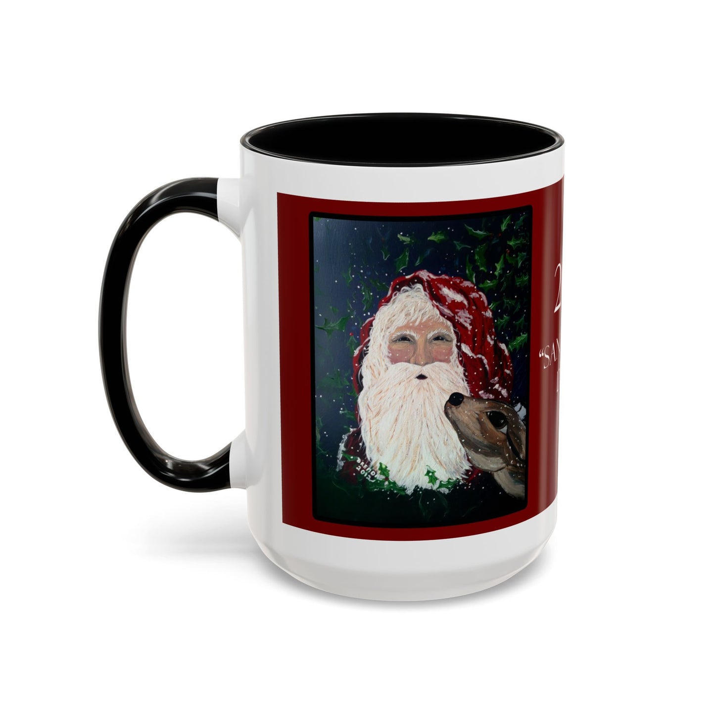 2012 SANTA WITH DEER (Ceramic Mug)