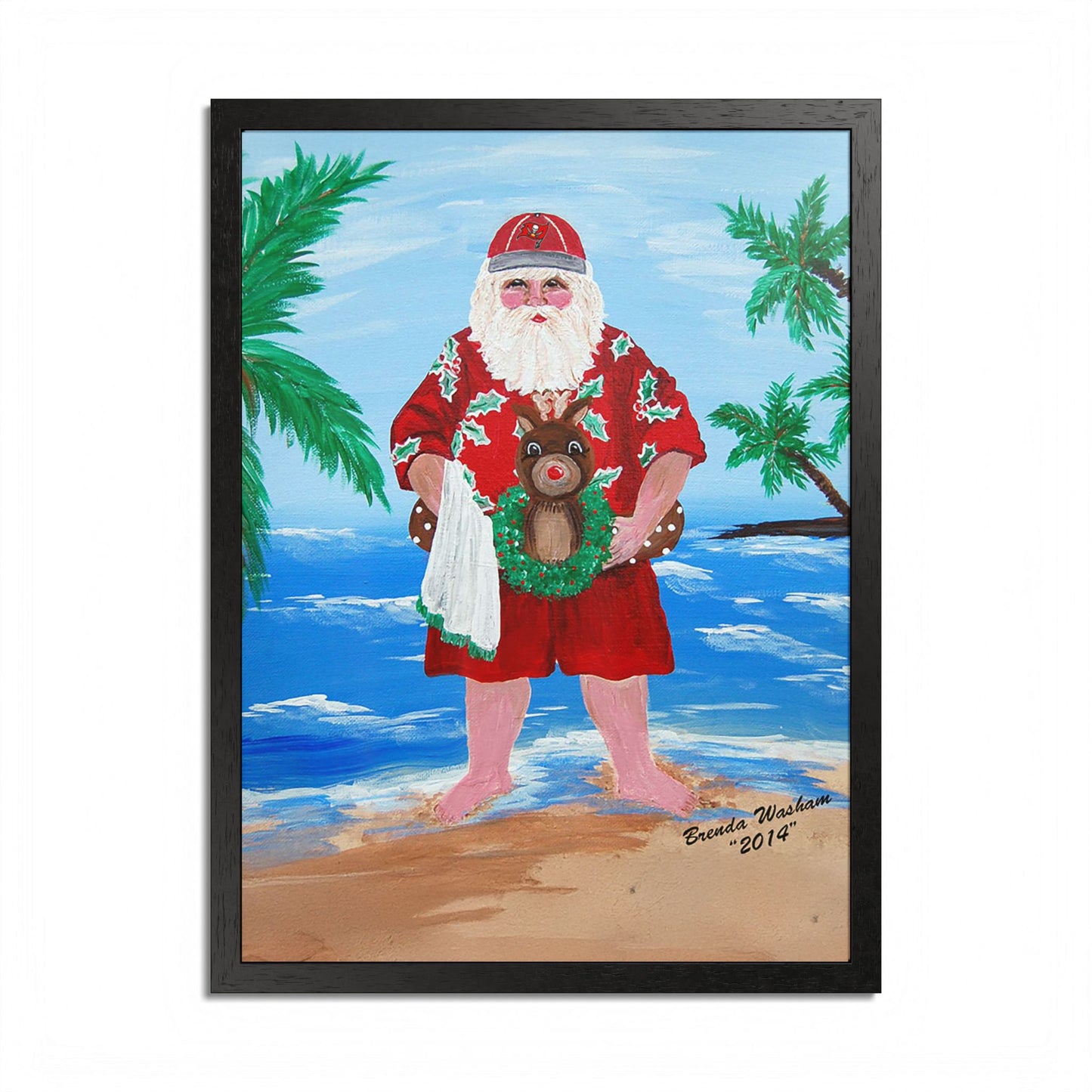 2014 BEACHY SANTA (Framed Santa)