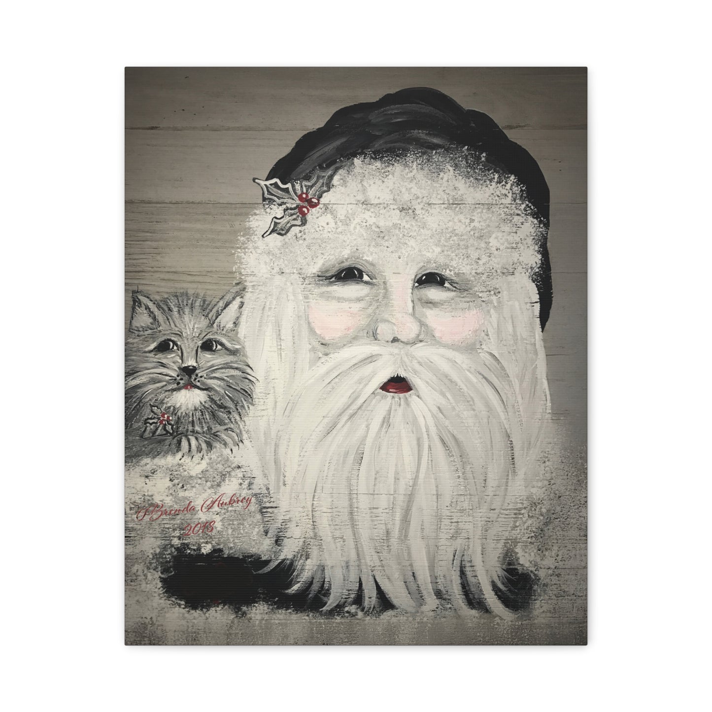 2018 SANTA AND HIS LITTLE FRIEND (Canvas Print)