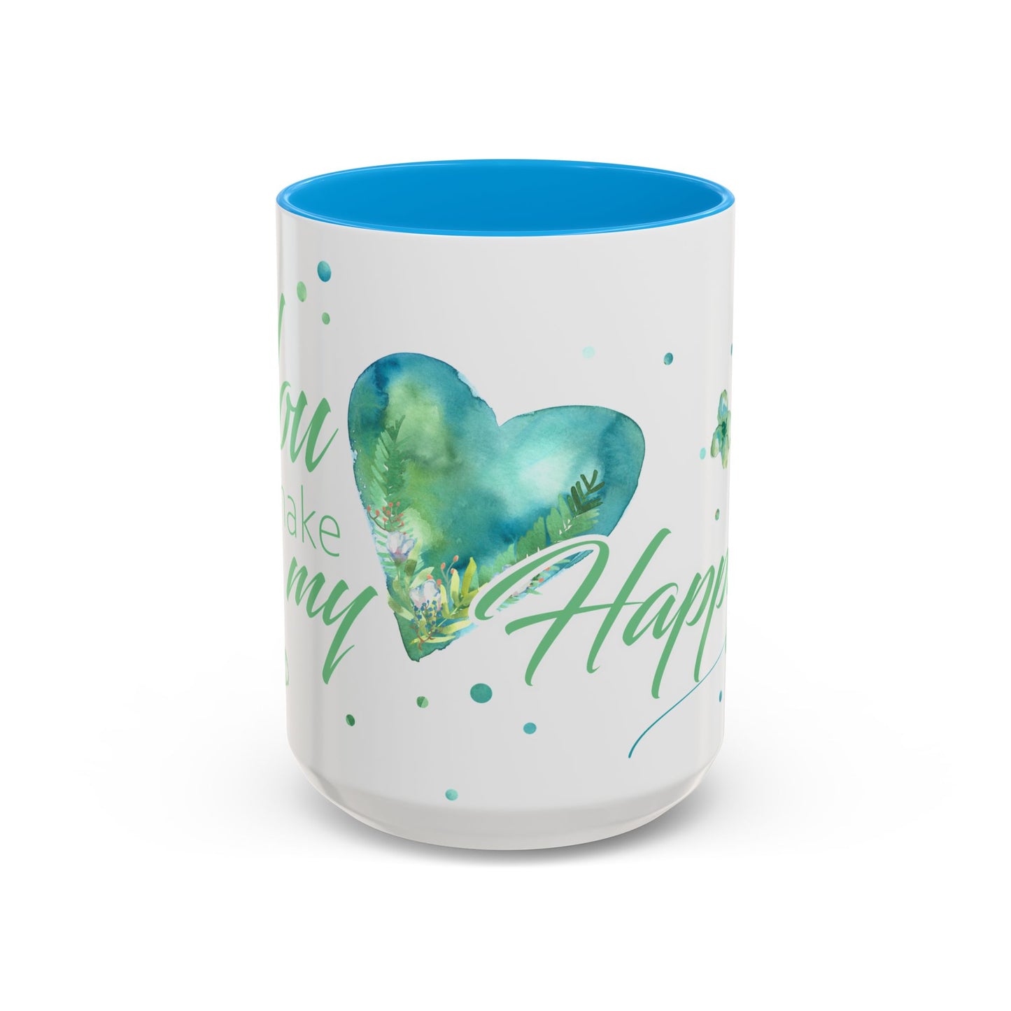 Colorful, You Make My Heart Happy 15 oz. Ceramic Mug