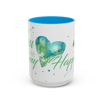 Colorful, You Make My Heart Happy 15 oz. Ceramic Mug