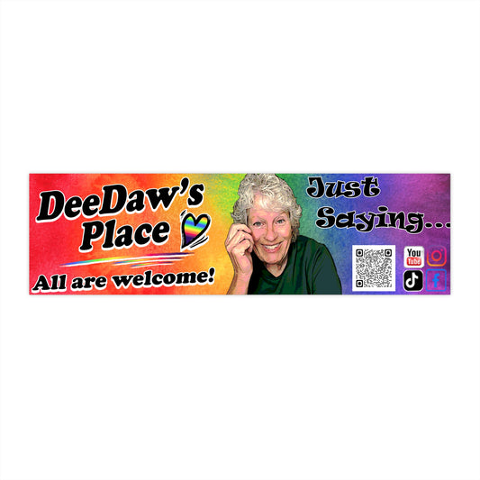 Bumper Sticker — DeeDaw's Place 'All Are Welcome' Rainbow Car Decal