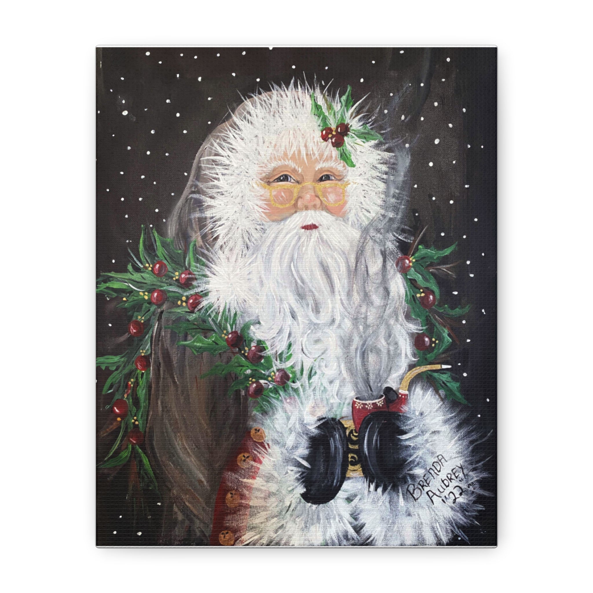 2022 FUZZY SANTA (Canvas Print) – Artsie Aubrey's