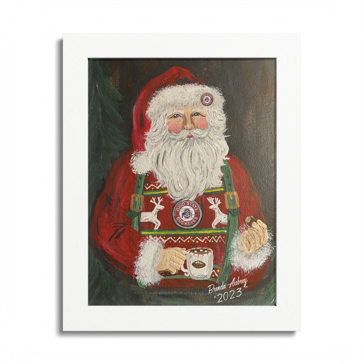 2023 BUCKEYES & SUSPENDERS SANTA (Framed Print)