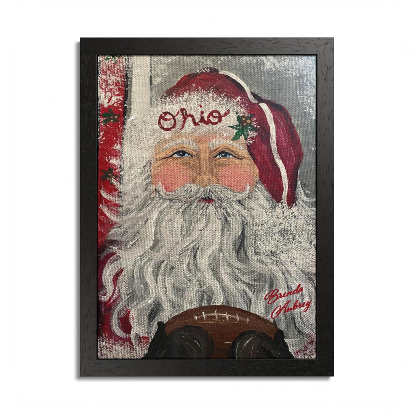 2022 FOOTBALL SANTA (Framed Print)