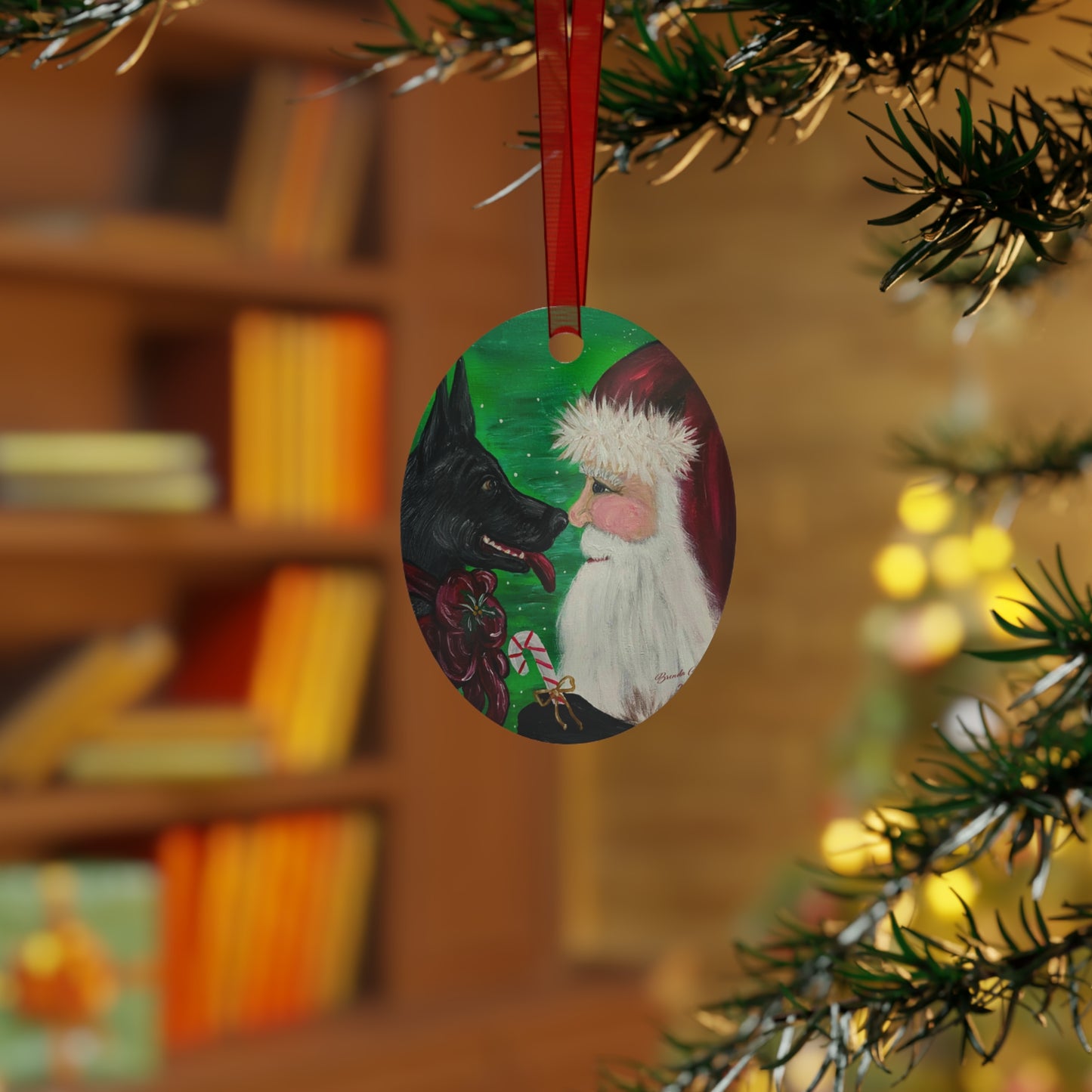 2017 SANTA WITH HIS BEST FRIEND (Christmas Ornament)
