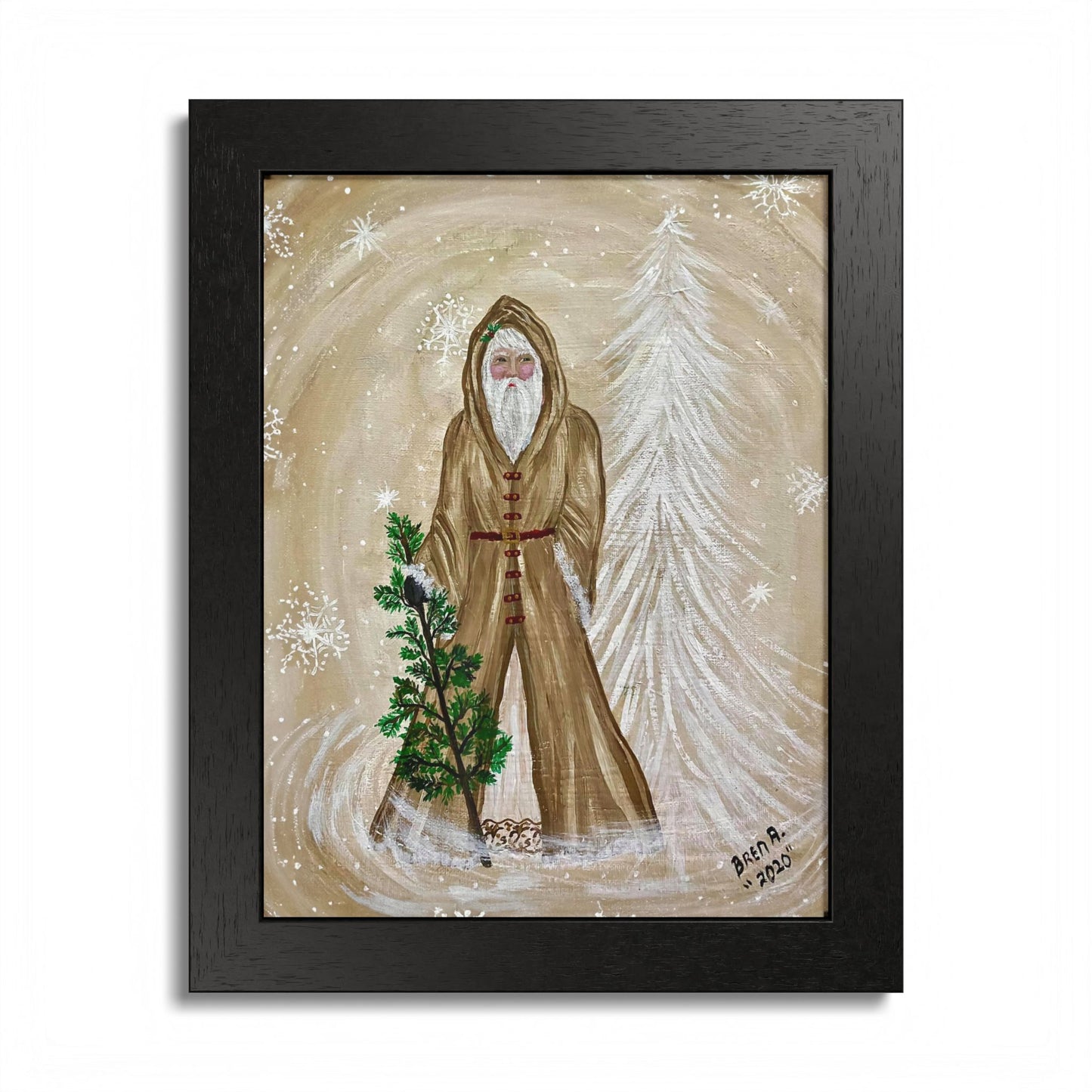 2020 SANTA IN SNOW (Framed Print)