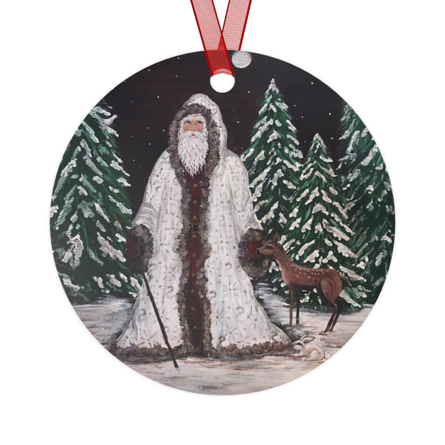 2016 SANTA WITH FAWN (Christmas Ornament)