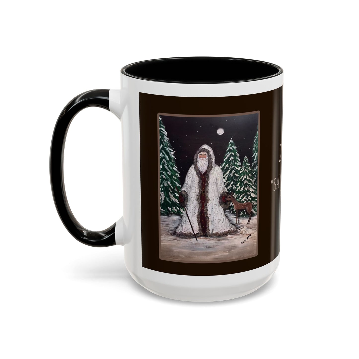 2016 SANTA WITH FAWN (Ceramic Mug)