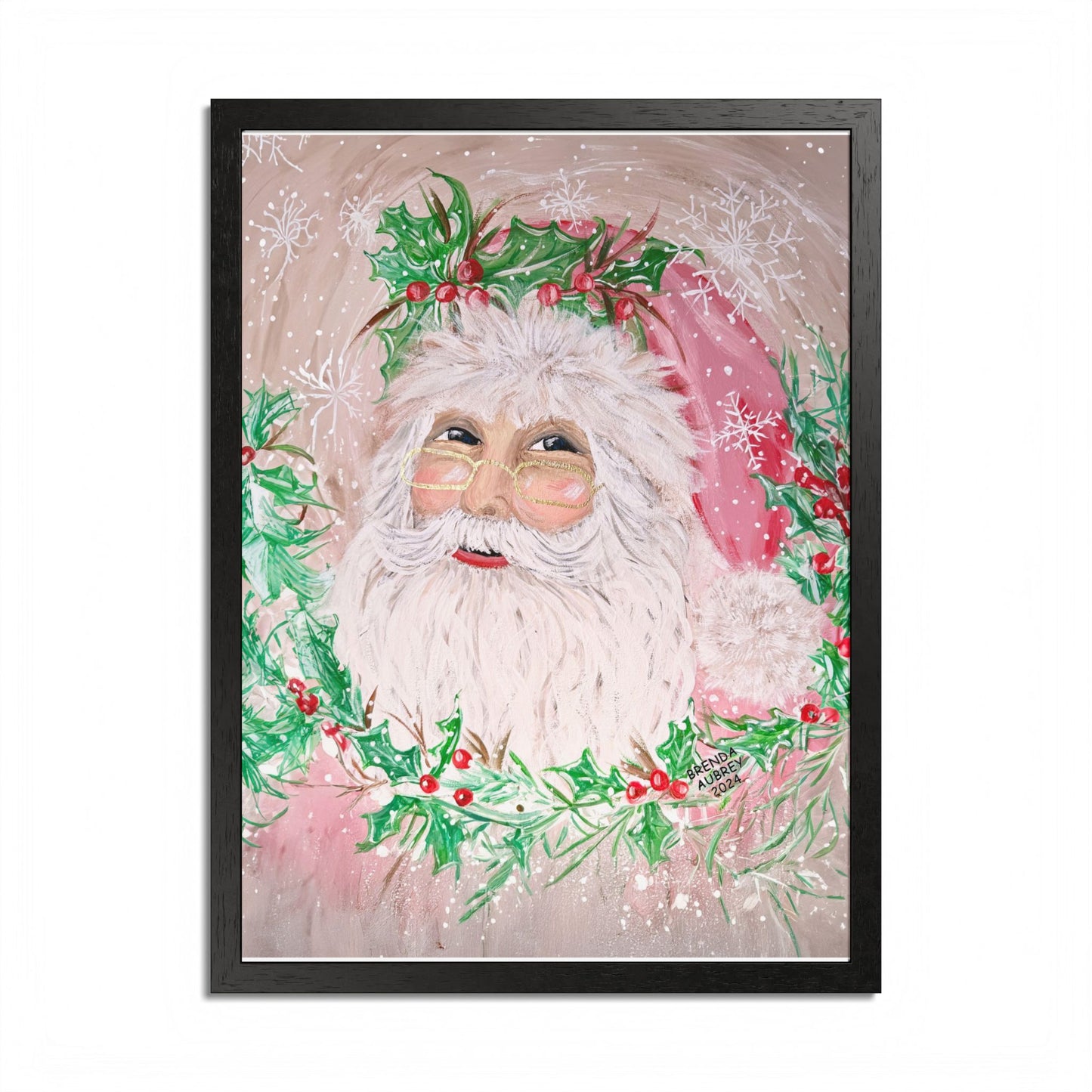 2024 PINK SANTA (Framed Poster Print)