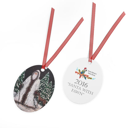 2016 SANTA WITH FAWN (Christmas Ornament)