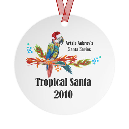 2010 Tropical Santa Metal Ornament