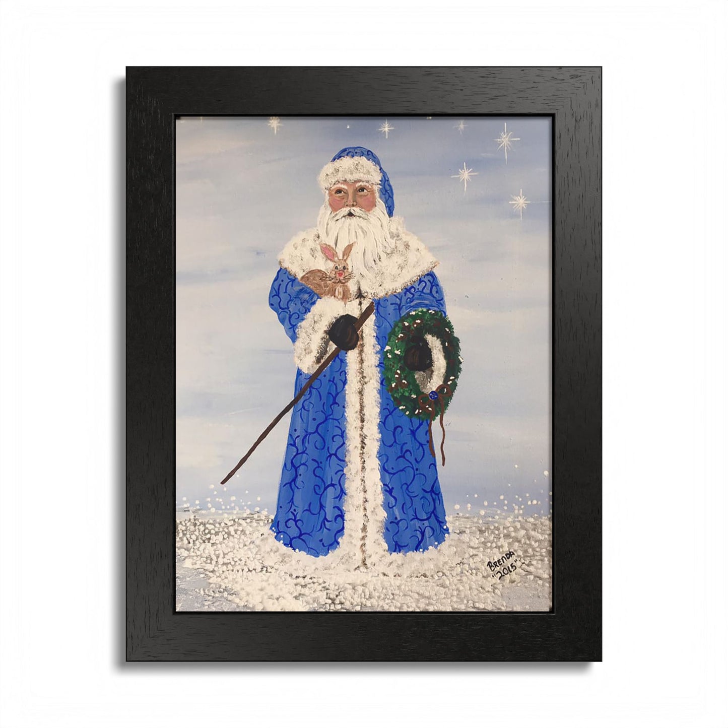 2015 BLUE SANTA (Framed Print)