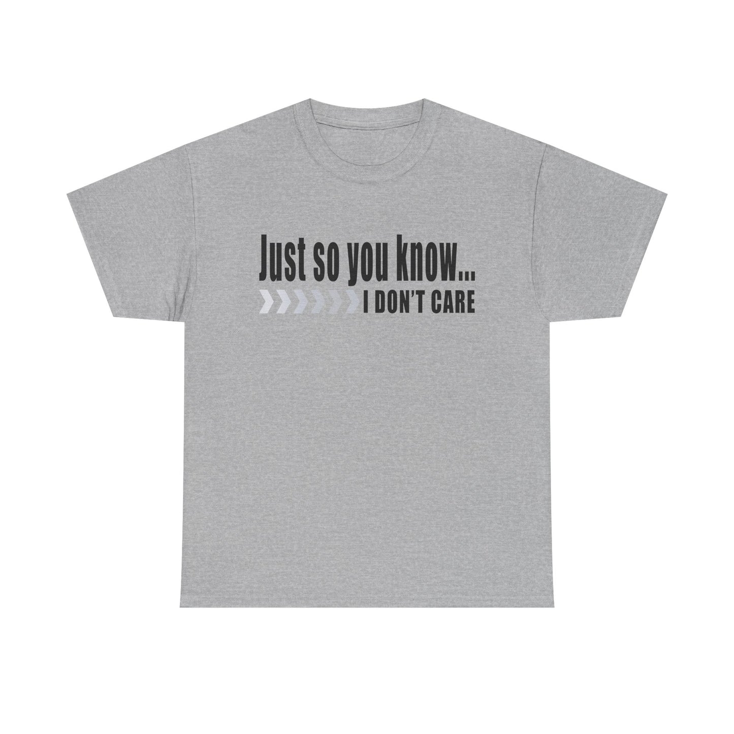 Just so you know...I don't care!  T-Shirt