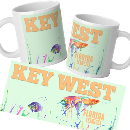 Key West Watercolor Fish Jumbo Mug